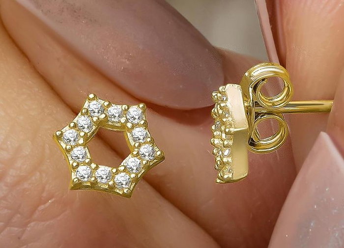 Heliophilia Silver Pendientes de Plata de Ley 925 con Recubrimiento de Oro y Circón Heliophilia Silver Pendientes de Plata de Ley 925 con Recubrimiento de Oro y Circón